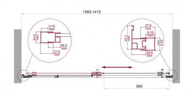 Belbagno LUCE-BF-1 душевая дверь в нишу, ширина 100/120/130/140/150 см, цвет профиля хром, прозрачное стекло от интернет-магазина Purezza 
