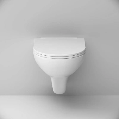 AM.PM Gem Унитаз подвесной безободковый с сиденьем микролифт C901700SC Белый от интернет-магазина Purezza 