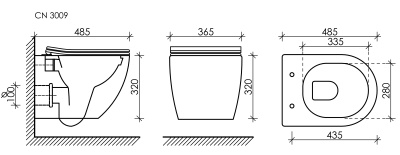 Ceramicanova Forma Rimless Подвесной унитаз CN3009 Белый от интернет-магазина Purezza 