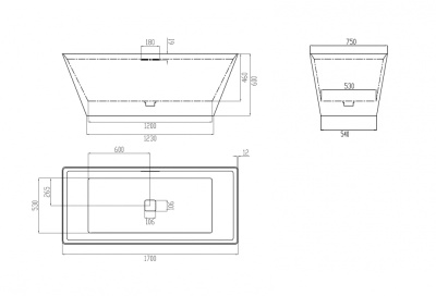 ABBER Berlin Ванна из искусственного камня 170х75х60 AM9912G Серый матовый от интернет-магазина Purezza 