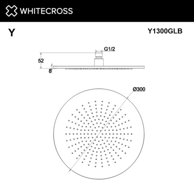 Whitecross Верхний душ D=30 см цвет Брашированное золото, арт. Y1300GLB от интернет-магазина Purezza 