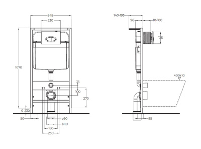 BelBagno Система инсталляции для унитазов с кнопкой смыва хром матовый, BB026/BB050CR.MAT от интернет-магазина Purezza 