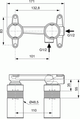 Ideal Standard Внутренняя часть для встраиваемых смесителей A1313NU от интернет-магазина Purezza 
