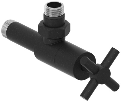 Сунержа Вентиль угловой крест G 1/2" НР х G 1/2" НР 15-1408-1212 Темный титан муар от интернет-магазина Purezza 