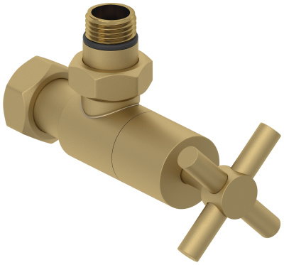 Сунержа Вентиль угловой крест G 1/2" НР х G 3/4" НГ 032-1408-1234 Матовое золото от интернет-магазина Purezza 