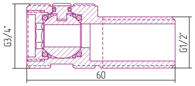 Сунержа Эксцентрик запорный нар. р. G 1/2" / нар. р. G 3/4" 03-1450-0000 Золото от интернет-магазина Purezza 