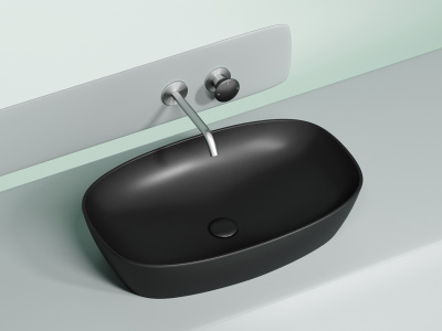 Ceramicanova Element Умывальник накладная чаша овальная 60х38 CN6049MB Черный матовый от интернет-магазина Purezza 