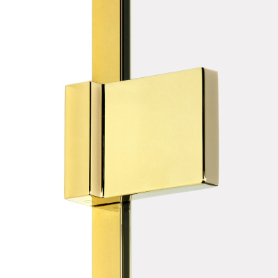 New Trendy AVEXA GOLD SHINE Душевая перегородка с вешалкой, длина 500-1600 мм, золотой профиль, стекло прозрачное, толщина стекла 8 мм от интернет-магазина Purezza 