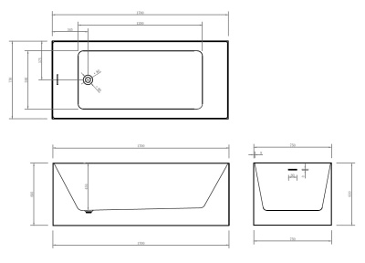 ABBER Акриловая ванна 170x75x60 AB9274-1.7 от интернет-магазина Purezza 