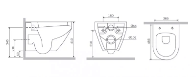 AM.PM Spirit V 2.0 Подвесной унитаз FlashClean, крышка микролифт C701700SC Белый от интернет-магазина Purezza 