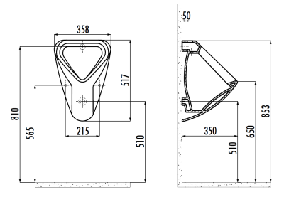 Creavit Писсуар TP630 TP630-00CB00E-0000 Белый от интернет-магазина Purezza 