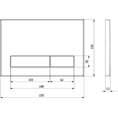 KK-POL Смывная клавиша M16, 350/PPB/101-00-00 Белый от интернет-магазина Purezza 