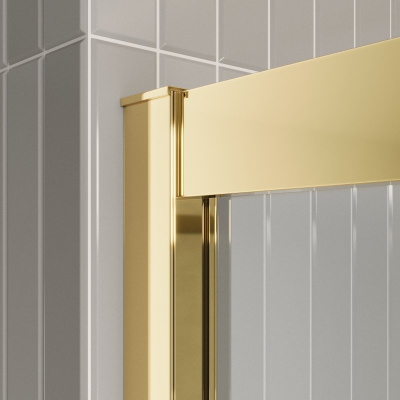 Belbagno LUCE-BF-1 душевая дверь в нишу, ширина 120 см, цвет профиля золото, прозрачное стекло от интернет-магазина Purezza 