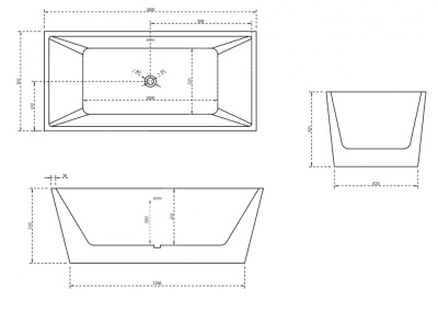 ABBER Акриловая ванна 160x80x60 AB9224-1.6 от интернет-магазина Purezza 