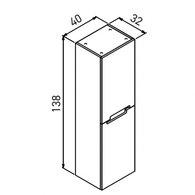 ORKA Lodi 40 Пенал универсальный 40x32x138 Белый/Золото, арт. 3007784 от интернет-магазина Purezza 