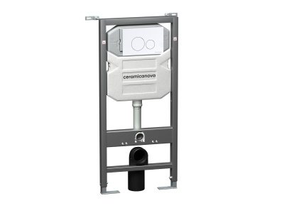 Ceramicanova Envision Система инсталляции для унитазов с кнопкой смыва Round, белая CN1001W от интернет-магазина Purezza 