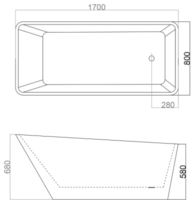 Maxonor HARMONY Акриловая ванна 1700х800х680 PL-BT1703 Белый от интернет-магазина Purezza 