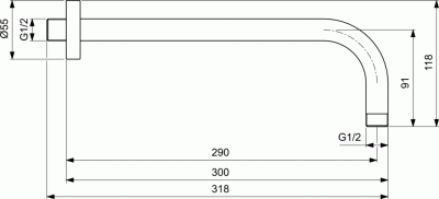 Ideal Standard IDEALRAIN L1 Настенный держатель верхнего душа B9444A5 Серый от интернет-магазина Purezza 