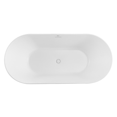Belbagno Овальная акриловая ванна в комплекте со сливом-переливом 170x79x59 BB411-1700-800-MATT Белый матовый от интернет-магазина Purezza 
