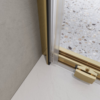 Belbagno LUCE-BF-1 душевая дверь в нишу, ширина 120 см, цвет профиля золото, прозрачное стекло от интернет-магазина Purezza 
