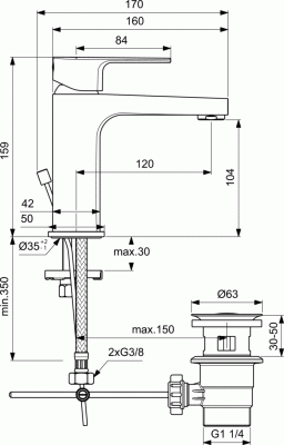 Ideal Standard BC264AA ESLA Промо комплект 3 в 1 (BC224AA+BC229AA+B2621AA) от интернет-магазина Purezza 