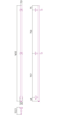 Сунержа Аскет Электрический полотенцесушитель 1650 15-0850-1650 Темный титан муар от интернет-магазина Purezza 