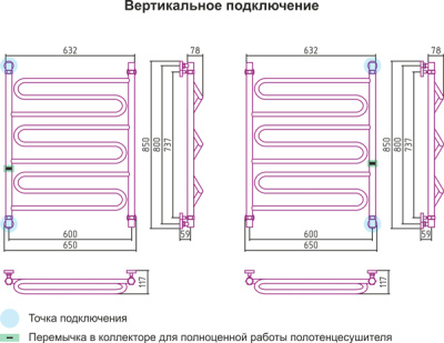 Сунержа Элегия Водяной полотенцесушитель 800х600 17-0105-8060 Черный от интернет-магазина Purezza 