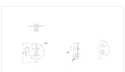 Bravat Rhein Встраиваемый смеситель для душа PB8429564CP-3-ENG от интернет-магазина Purezza 