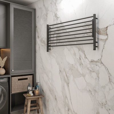 Terminus Горизонт П8 Электрический полотенцесушитель 600х1200 4670078543349 Черный муар от интернет-магазина Purezza 