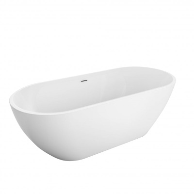 Belbagno UNO Овальная акриловая ванна в комплекте со сливом-переливом 150x73x58 BB701-1500-730-K от интернет-магазина Purezza 