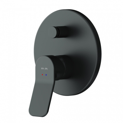 AM.PM X-Joy Набор: смеситель для ванны и душа, верхний душ с держателем, душевой набор и шланговое присоединение FB85A1RH02 Черный от интернет-магазина Purezza 