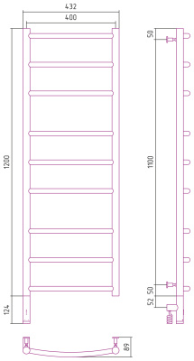 Сунержа Галант 3.0 Электрический полотенцесушитель 1200х400 Белый от интернет-магазина Purezza 