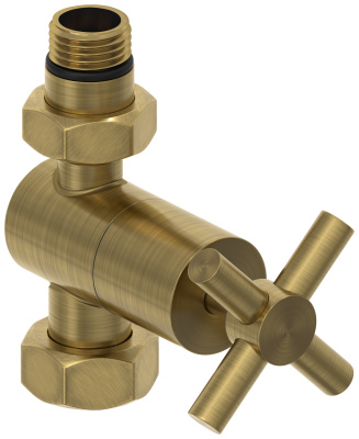 Сунержа Вентиль прямой крест G 1/2" НР х G 3/4" НГ 051-1409-1234 Состаренная латунь от интернет-магазина Purezza 