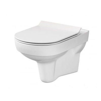 Cersanit City new clean on Унитаз подвесной безободковый с сиденьем микролифт тонкое, S-MZ-CITY-COn-S-DL-w от интернет-магазина Purezza 