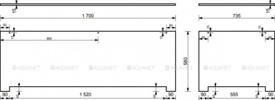 Aquanet Lotos Stone Боковая панель 75х60 AQ-00332893 Белый от интернет-магазина Purezza 