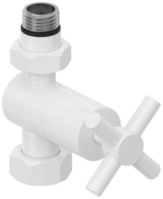 Сунержа Вентиль прямой крест G 1/2" НР х G 3/4" НГ 12-1409-1234 Белый от интернет-магазина Purezza 