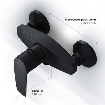 AM.PM Gem Смеситель для душа F90A20022 Черный от интернет-магазина Purezza 
