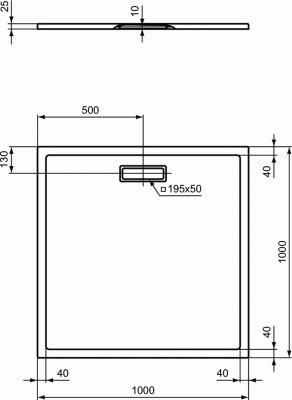 Ideal Standard ULTRAFLAT NEW Ультратонкий акриловый квадратный душевой поддон 100х100 Белый от интернет-магазина Purezza 