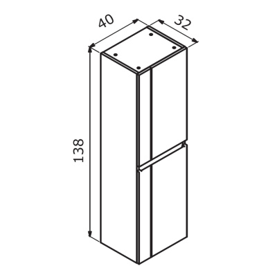 ORKA Likya 40 Пенал универсальный 40x32x138 Белый матовый, арт. 3001083 от интернет-магазина Purezza 