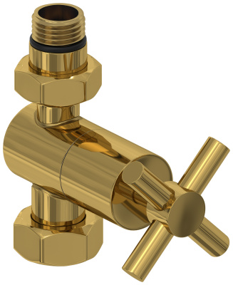 Сунержа Вентиль прямой крест G 1/2" НР х G 3/4" НГ 03-1409-1234 Золото от интернет-магазина Purezza 