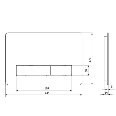 KK-POL Смывная клавиша Vitrum Metal Slim, 350/PSM/010-00-00 Белый матовый от интернет-магазина Purezza 