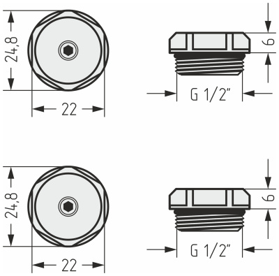 Сунержа Спускной клапан (d 25 мм / G 1/2" НР / 2 шт.) 071-1200-0000 Сатин от интернет-магазина Purezza 