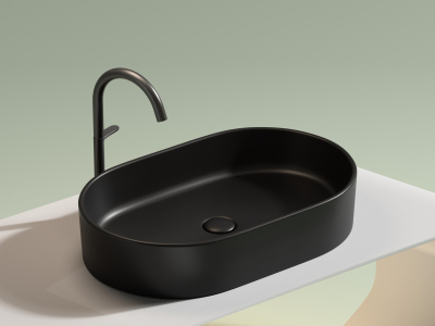 Ceramicanova Element Умывальник чаша накладная овальная 60.8х38.5 CN6048MB Черный матовый от интернет-магазина Purezza 