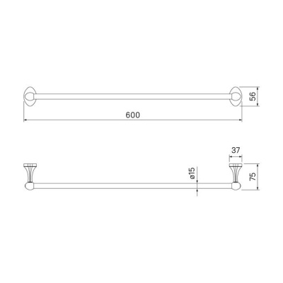 Iddis Male Полотенцедержатель одинарный MALSS10i49 от интернет-магазина Purezza 