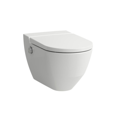 Laufen Cleanet Navia Унитаз-биде подвесной 580х370х380 мм, безободковый, со съемным сиденьем микролифт, c покрытием LCC, 8.2060.1.400.000.1 от интернет-магазина Purezza 