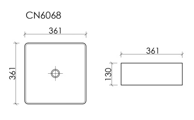 Ceramicanova Element Накладная раковина квадратная 36,1х36,1 CN6068 Белый от интернет-магазина Purezza 