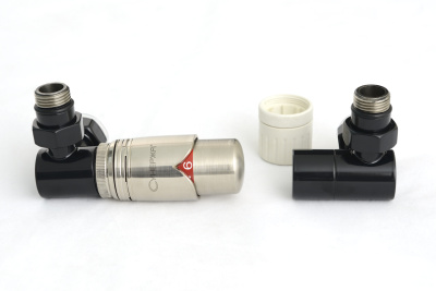 Сунержа Автоматический терморегулятор 3D G 1/2" НР х G 3/4" НГ (набор) Графитовый черный/Сталь от интернет-магазина Purezza 