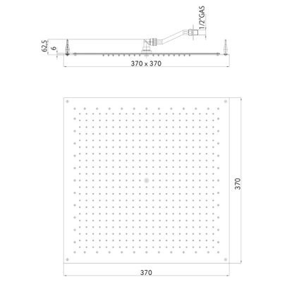 BOSSINI PARIS Верхний душ 370 x 370 мм, для установки в подвесной потолок I01603.030 от интернет-магазина Purezza 