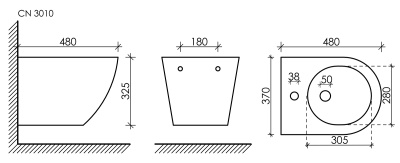 Ceramicanova Forma Подвесное биде CN3010 Белый от интернет-магазина Purezza 