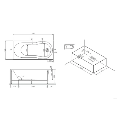 AM.PM X-Joy Каркас для ванны 150 см W88A-150-070W-R от интернет-магазина Purezza 
